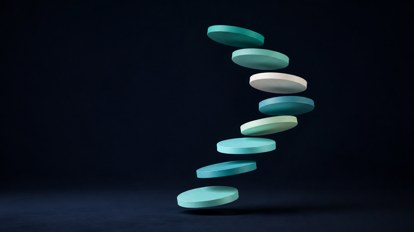Conceptual MFB illustration of suspended discs forming a kinetic spiral